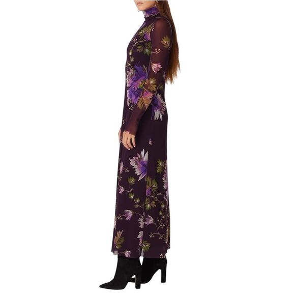 Fuzzi Plum Floral Sheath Dress in size 10 MSRP: $595 - Picture 3 of 9